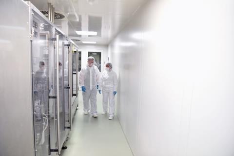 8,900 sq. mtr. of Mount Pharma Clean Room Wall &amp; Ceiling Panels installed for a GMP-compliant pharmaceutical manufacturing facility.